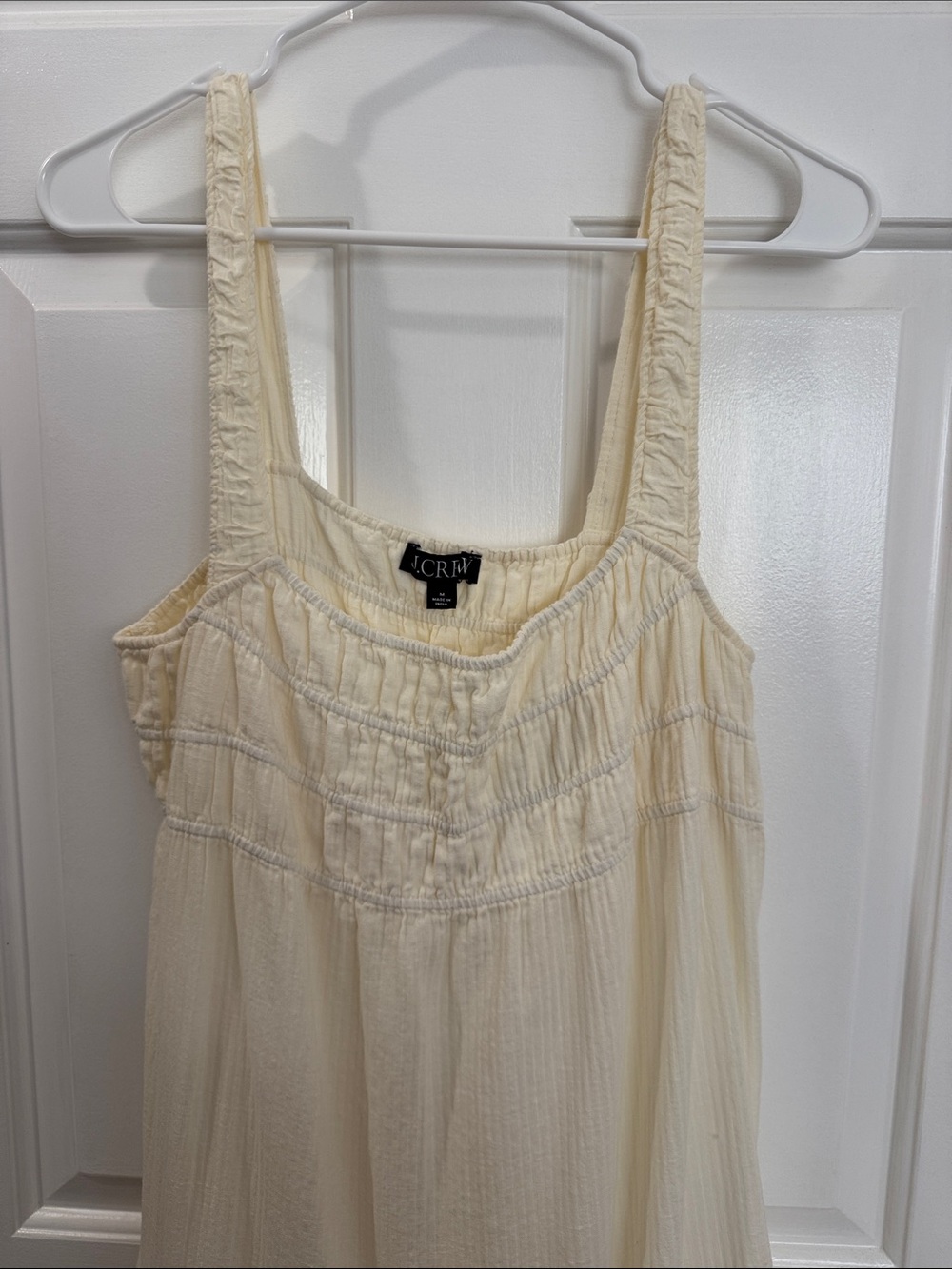 J. Crew Cream Tiered Sleeveless Maxi Dress